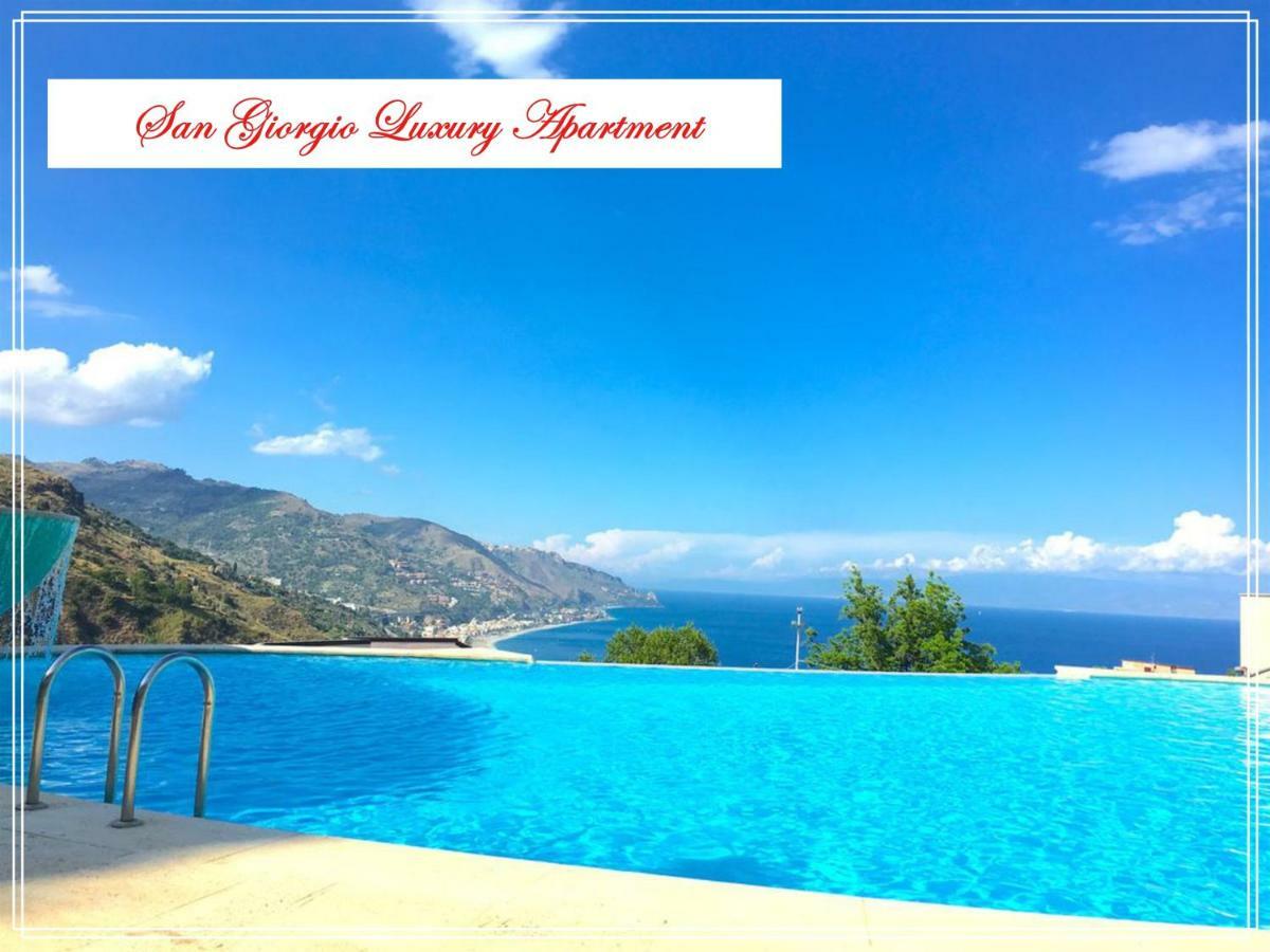 San Giorgio Luxury Apartment Taormina-Panoramic Pool & Parking Space Exteriör bild