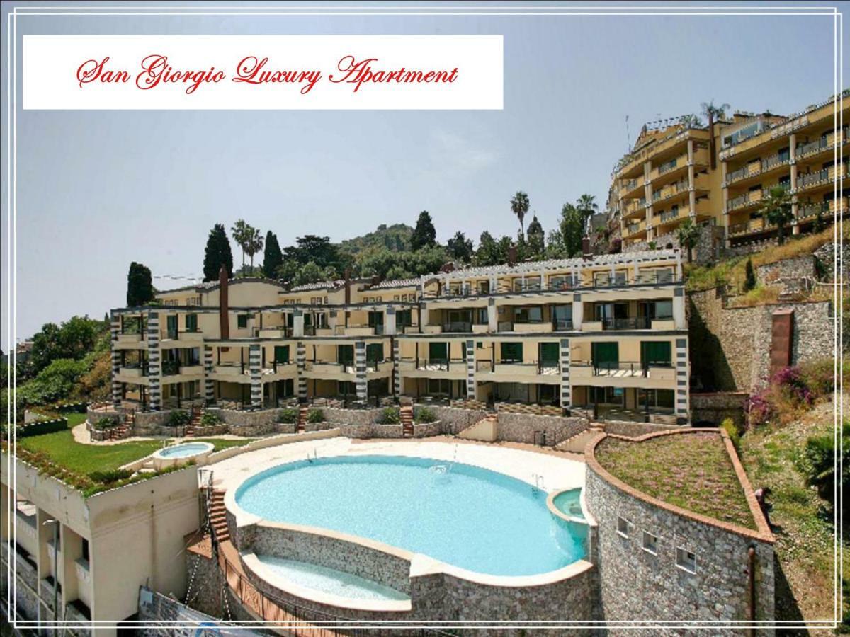 San Giorgio Luxury Apartment Taormina-Panoramic Pool & Parking Space Exteriör bild