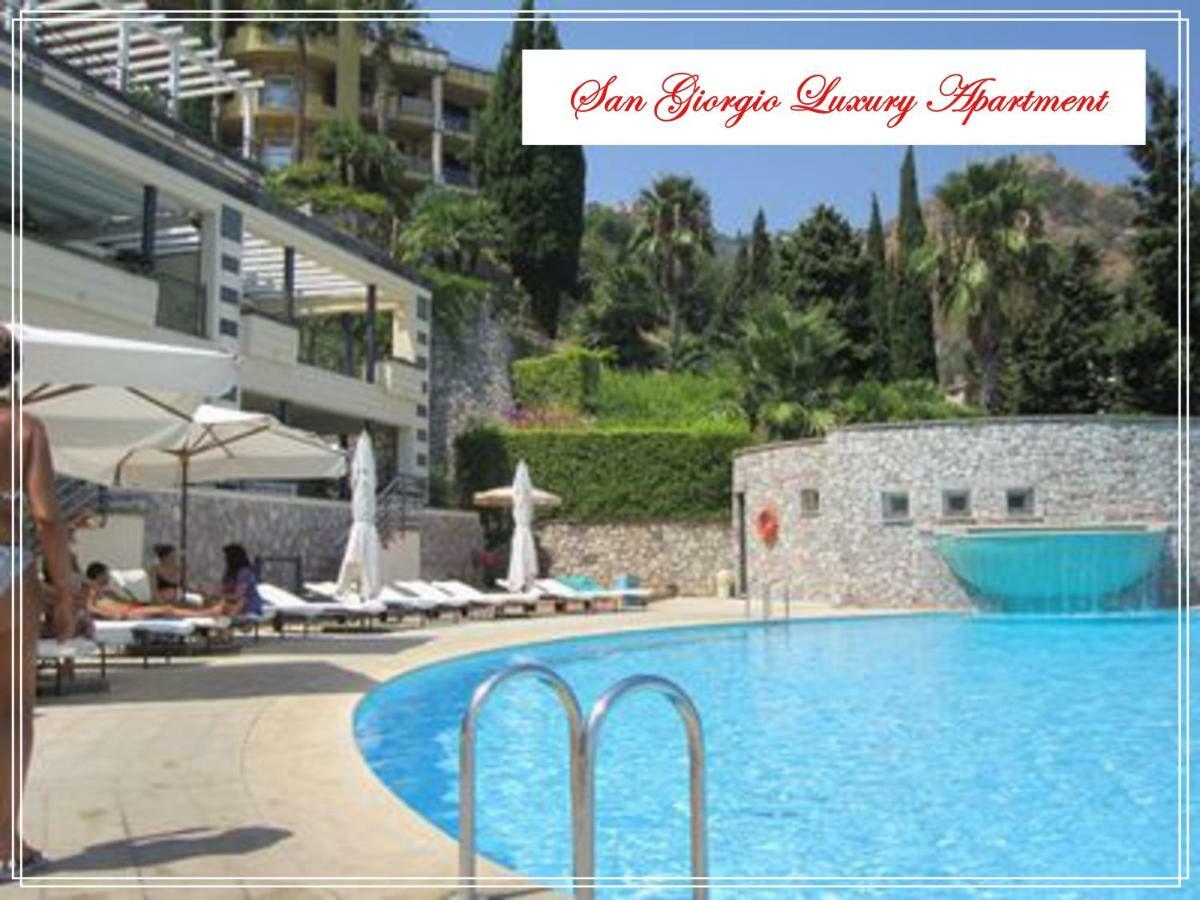 San Giorgio Luxury Apartment Taormina-Panoramic Pool & Parking Space Exteriör bild